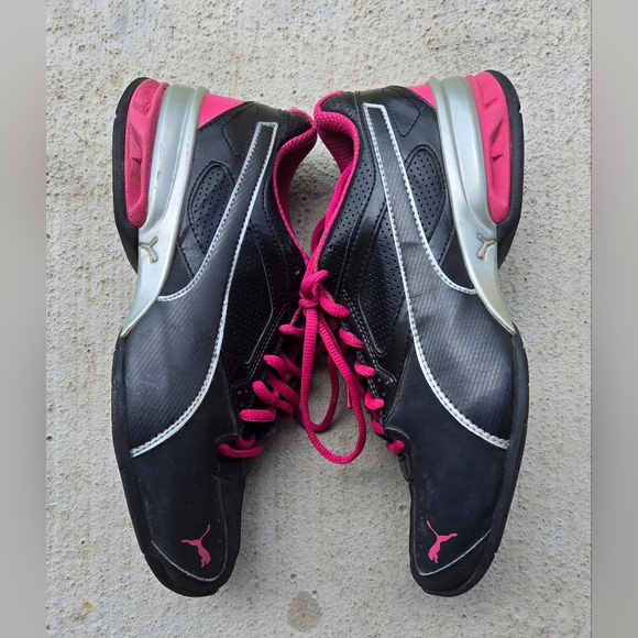 Puma‎ Black and Pink Sporty Sneakers with Mesh Design - Picture 5 of 7